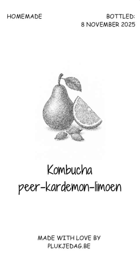 Kombucha peer, kardemon & limoen